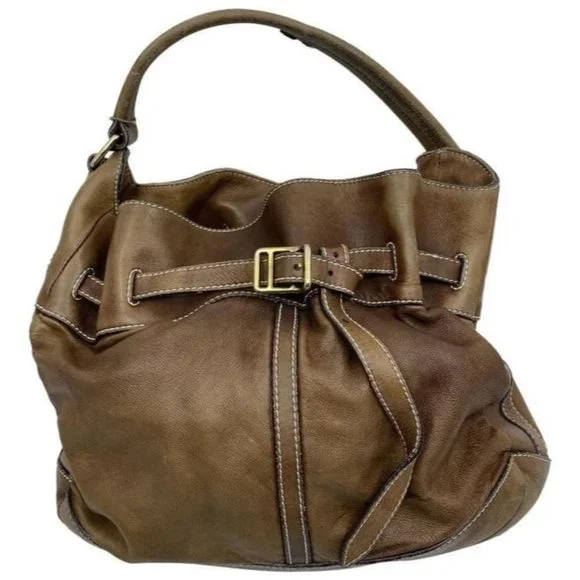 burberry vintage classic brown leather hobo bag - Picture 1 of 12